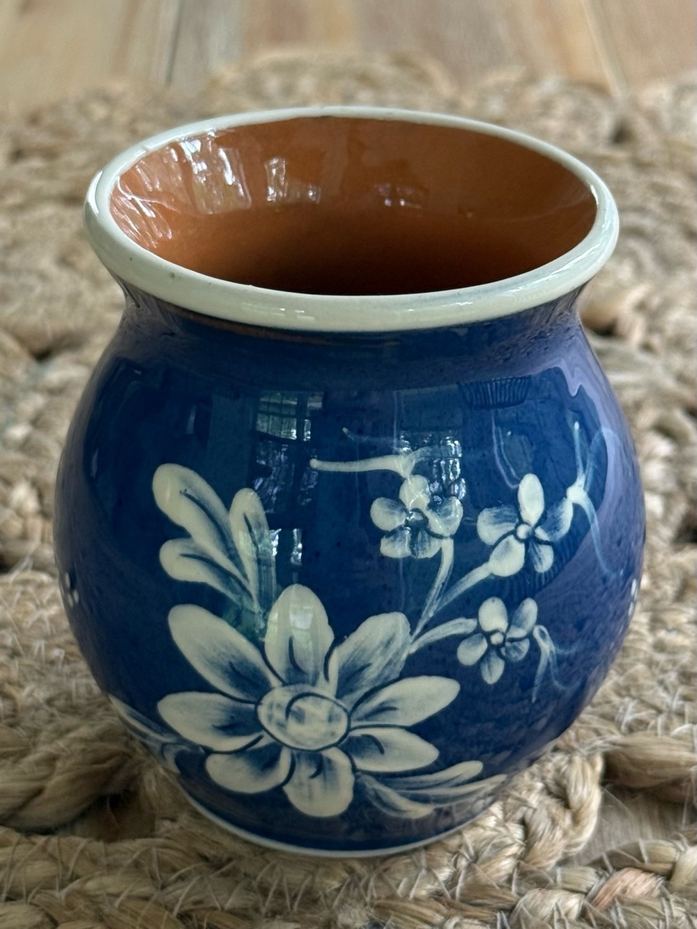 Vintage Hand Painted Bud Vase Floral Peacock Dubuis Bosshard